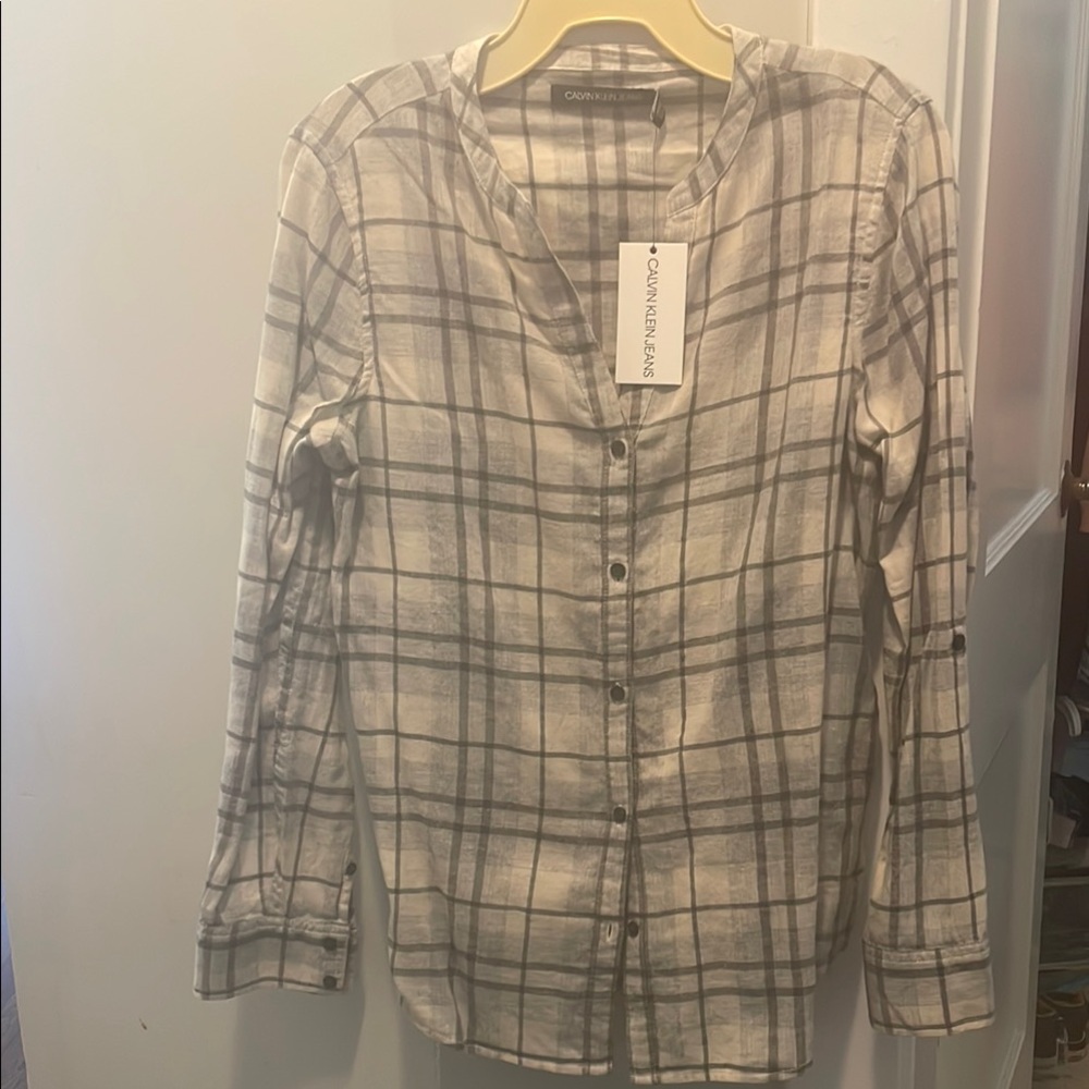 Calvin Klein Plaid Button-Up Shirt